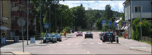 Trafik på Storgatan i Forshaga